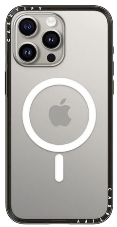 CASETiFY Compact Magsafe iPhone 15 Pro Max Case [Lightweight/Slim Fit/Compatible with Magsafe] - Clear Black