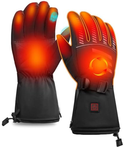 Qdreclod Guantes Calefactables Eléctricos con Batería Recargables para Hombre y Mujer, Guantes Térmicos Invierno con Calefacción Rápida, Táctiles para Moto, Esquí, Senderismo, Caza