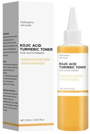 Tonikum Mit Kurkuma Und Kojisäure, Feuchtigkeitsspendendes Kurkuma-Tonikum Gegen Braune Flecken, Feuchtigkeitsspendende Gesichtspflege, Reparierend Und Anti-Aging Für Trockene Und Fettige Haut 150 Ml