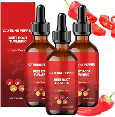 Aeluro Cayenne Drops,Aeluro Cayenne Pepper Extract,Natural Cayenne Pepper Liquid Drops,Gentle Formula, Vegan-Friendly, Easily Absorbed,Firming Skin and Body for Women (3)