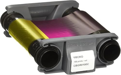 YMCKO CBGR0100C Farbband für Badgy 100 Badgy 200 Drucker, kompatibel mit 100 Bildern