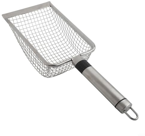 Stainless Steel Garden Sieve Set with Ergonomic Handle, Fine Mesh Soil Sifter for Compost and Sand, Lightweight Outdoor Gardening Tool for Soil Preparation(5.0mm)