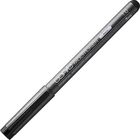 COPIC Multiliner 1,0 mm, Black, Fineliner mit einer feinen Spitze und wasserbeständiger Pigmenttinte