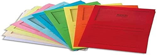 Elco Lot de 100 Pochettes coins avec fenêtre 120 g/m² 22 x 31 Couleurs Assorties