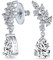 Bräutigam Blatt Birnenförmig Tropfen Cubic Zirconia Cluster Urlaub Baumeln Ohrringe Silber Vergoldet Messing 1,3 Zoll