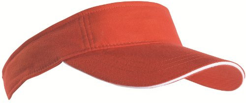 MB Caps Sport Sun Visor mit kontrastfarbenem Sandwich in 12 Farben für Golf, Tennis, Angeln von notrash2003® (Orange-Weiss)