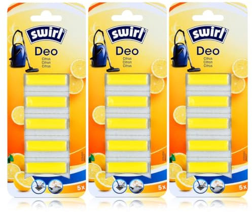 Swirl Staubsauger Deo Citrus 5 Duftsticks - Für den Staubsaugerbeutel (3er Pack)