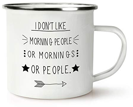 I Don'T Ähnlichen Morning People Retro Emaille Becher