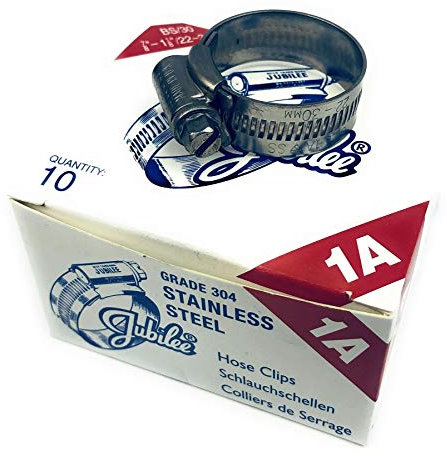 Jubilee® Abrazadera de manguera de acero inoxidable SS304 de 22-30 mm x 10