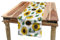 ABAKUHAUS Sonnenblume Tischläufer, Von Hand gezeichnet Blumenkunst, Esszimmer Küche Rechteckiger Dekorativer Tischläufer, 40 x 180 cm, Reseda Grün