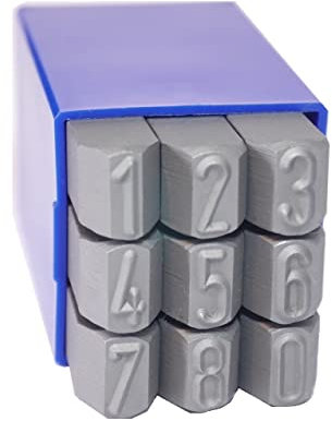 GRAVUREM-S RECHTSGRAVIERT - Schlagzahlen, Schlagstempel, Prägestempel, Einschlagzahlen - Zahlen 0-9 - ABDRUCK NICHT LESBAR / 3mm