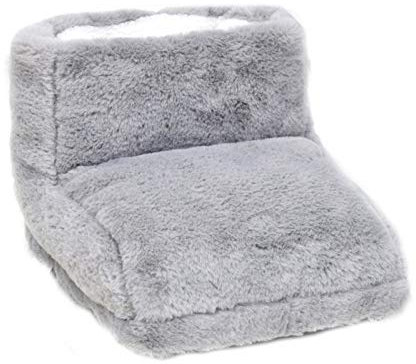 USB Heated Foot Warmer, Electric Foot Warmer for Men and Women with Cold Feet, Cosy Hot Water Bottle Foot Muff Snug Feet Warmer, Rechargeable Electric Heating Shoes (Grey)