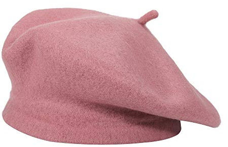 ZLYC Femmes Classique Francais Laine Chapeau de Béret(Rose Mauve),Taille Unique