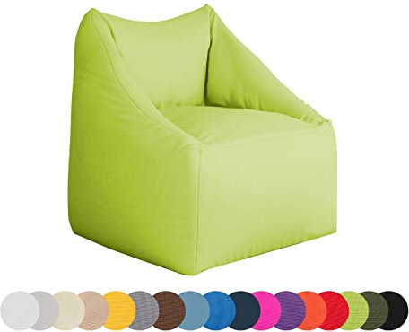 chilly pilley Mini Sitzsack wasserdicht Sitzkissen Bodenkissen Sessel Gartenkissen mit Rückenlehne Sitz (Grün)