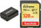 Duracell Premium Analog Sony NP-FW50 Battery for Alpha A7 A7R A7S 7.4V 1030mAh & SanDisk Extreme SDXC Memory Card, Up to 150 MB/s, Class 10, U3, V30, 128 GB (Pack of 1)