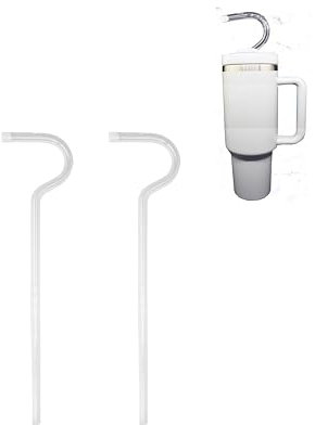 Paille de rechange anti-plis pour tasse Stanley, pailles en verre anti-plis, pailles en verre de 10 mm de large, réutilisables, compatibles avec le froid et le chaud, paille de 31 cm