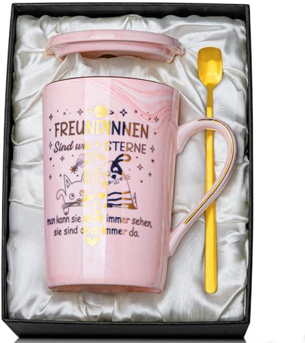 Biching Geschenke für Freundin Beste Freundin Geschenke Personalisierte Weihnachten Geschenke für Beste Freundin Einzigartige Geschenkideen für Freundin Tasse Mit Exquisiter Geschenkbox Rosa 14oz