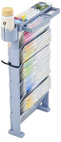 BZJPRFC Rollendes Bücherregal Mit Schubladen Auf Rollen, Kompakter Schreibtisch-Aufbewahrungs-Organizer, Rollwagen, Bodenstehender Eck-Präsentationsständer, Zeitungsständer for Enge Räume