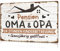 Putuo Decor Metallschild Pension Oma & Opa | 24 Stunden Kinderbetreuung | Vintage Blechschild Familienhaus Deko | Ganzjährig Geöffnet Schild