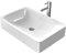 EMKE Aufsatzwaschbecken Waschbecken 60 x 40 x 12 cm, Klein Waschbecken Gäste WC, Handwaschbecken Bad Keramikwaschbecken Waschplatz Aufsatzbecken Eckig Waschschale Weiß