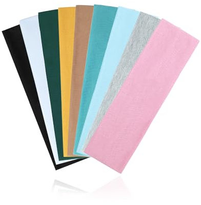 Elastische Sport Stirnbänder Weiches Elastisch Haarreife rutschfeste Schweiß-Stirnbänder Mehrfarbig Dünn Haarbänder Sport Laufen Exercise Gym Yoga Workout Headbands (Mehrfarbig-9 B)