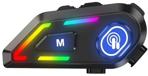 TOUCH TWO Auriculares Bluetooth para motocicleta, auriculares inalámbricos Bluetooth con cancelación de ruido, respuesta automática y control de voz, IPX5 impermeable, compatible con todos los cascos