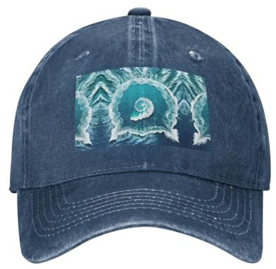 Sea of Love Trucker-Mütze, verstellbar, Metall, Snapback, Cowboy-Baseballkappe, Unisex, schwarz, Marineblau, Einheitsgröße