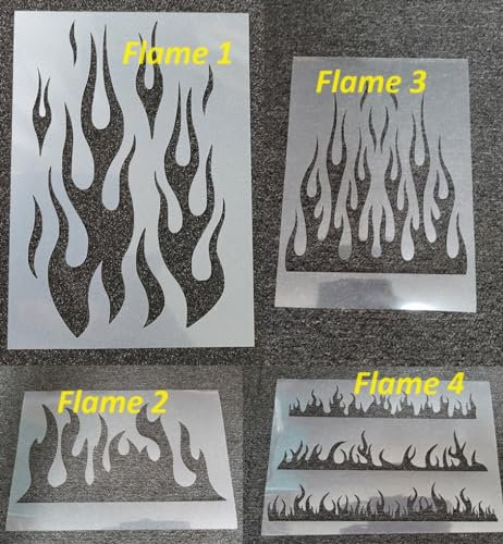 Flame Stencils, Choose Design Re-usable - Crafting - Airbrush - Cake Decoration