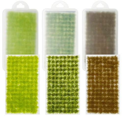 Cayway 312 PCS Touffe d'herbe Statique, Modèle Arbres Gazon Lichen pour Feuillage, Herbe Artificielle Modèle, Artificielles Mousse pour Le Chemin de Fer de Paysage de Train