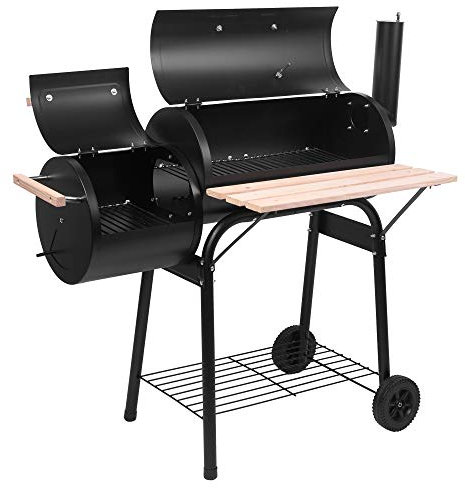 Grill for Outdoor Cooking,BBQ Grill,Heavy Duty BBQ Grill, Oil Drum Charcoal Furnace High Temperature Spray Paint (500-600 Degrees) Diameter 15cm Plastic Wheel Wheel for Outdoor Picnic Backya