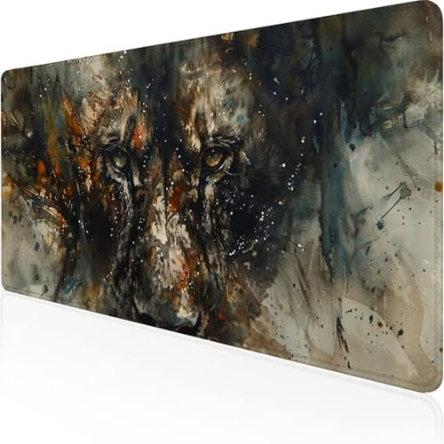 Speed Gaming Mauspad 900 x 400, XXL Mousepad, Tischunterlage Large Size Groß, verbessert Präzision und Geschwindigkeit, abwaschbar - für Microsoft Maus und Tastatur Grau Aquarell