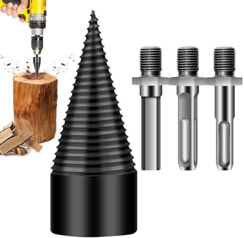 Festberg Bohrer Holzspalter Original,Festberg Bohrer,Bohrer Set, Holzspalterbohrer, Brennholzbohrer - Holzbohrer Mit 3 Bohraufsätzen(42mm)