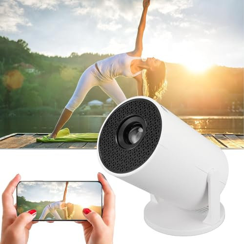 Mini Proyector Inteligente con Bluetooth, Proyector de Vídeo con Corrección Trapezoidal Automática, Proyector Portátil Full HD 1080P Ajustable a 270°, Proyector Inteligente de