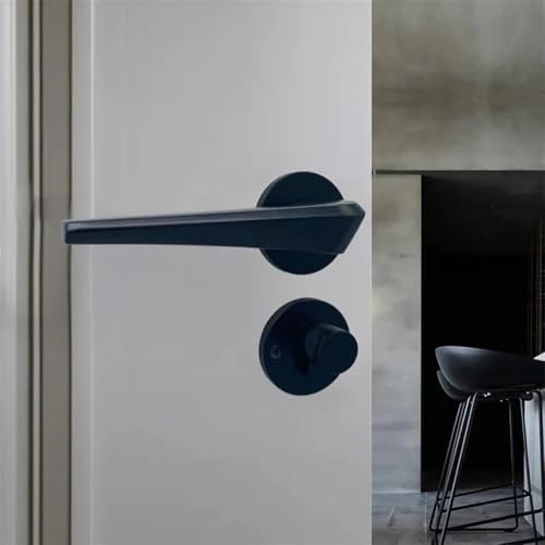 Simple Split Lock Bedroom Door Lock Black Handle Lock Spray Paint 1Pcs