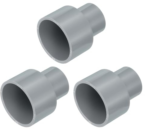 QUARKZMAN Reductor de Tubería de UPVC 40 * 25mm Gris 3Pcs | Conector Reductor Acoplamiento para Tubería, Kit de Accesorios de Plomería PVC para Fontanería de Alcantarillado, Gris