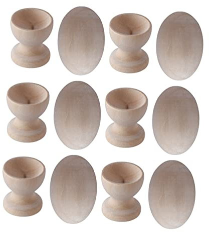 ifundom 6sätze Ostereier Malset Aus Holz Kreative Junge Mädchen Malerei Mit Künstlichen Eiern Und Holzständern Für Ostern Und Bastelaktivitäten