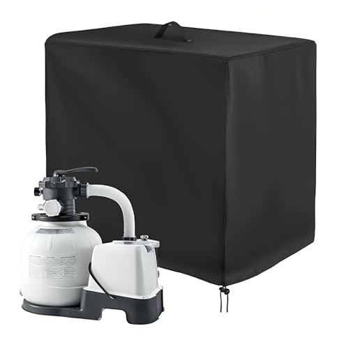NAVESO Abri Pompe Piscine, Abri Pompe Piscine Hors Sol, Cache Pompe Piscine pour Pompe De Piscine Intex Krystal Clear, Cache Pompe pour Pompe Piscine Filtre à Sable(55x50x62cm)