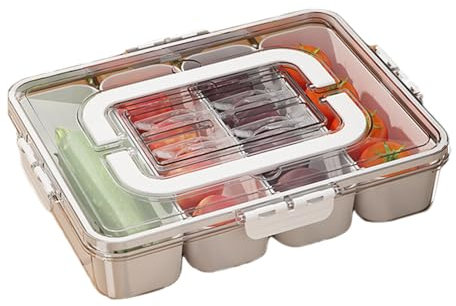 drburpily Travel Snack Box For Plane Convenient Sandwich Platter Trays With Lids ABS Tortilla Wrap Storage Container Snackle Box, B