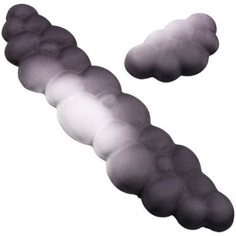 Sxmrmnx Keyboard Wrist Rest Cloud Shape Leather Wrist Stand Ergonomic for Laptop Office Mouse Pad Black-White