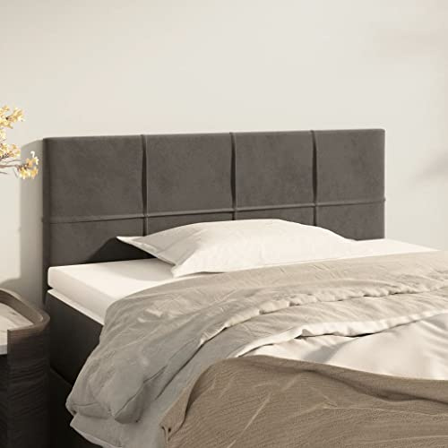 Annlera Bettkopfteil Hervorragende Rückenlehne Samt Betthaupt Bettzubehör Möbelstück für Schlafzimmer Inneneinrichtung Dunkelgrau 100x5x78/88 cm