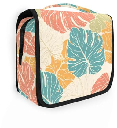 Yoogain Sacs de voyage beiges simples en forme de feuilles de palmier pour homme avec crochet de suspension à fermeture éclair pour voiture verticale autoportante