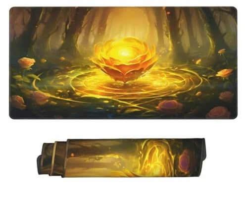 Tapis de Souris Rose Dorée 1000x500 mm XXL Tapis Souris Gaming Grand, Mouse Pad Forêt sous Main Bureau Imperméable et Antidérapant pour PC, Ordinateur Portable, Gamer, Maison, Bureau -MP1112