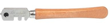 Stroxx Glasschneider mit Holzgriff, 6-fach Schneidrädchen, für 3–10 mm Glas, gerader Schnitt