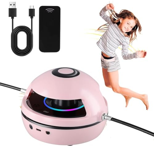 Music Jump Rope Machine Skipping Ropes for Adults 10 Speed Skipping Rope with Bluetooth & Remote Control Jump Rope with LED Counter Weighted Base, Home Workout Equipment for Adults Kids