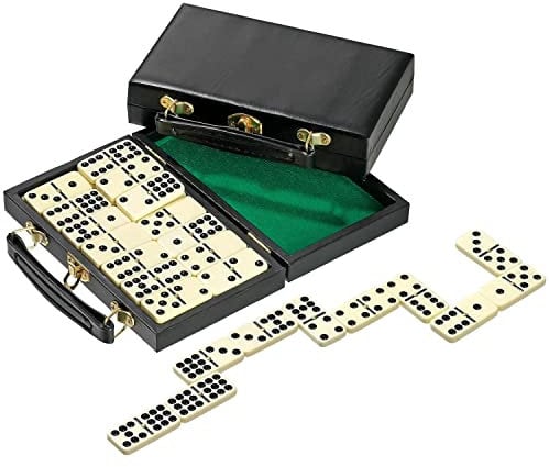 Philos 3601 - Domino, Doppel 9, in Kunststoffkoffer, Legespiel