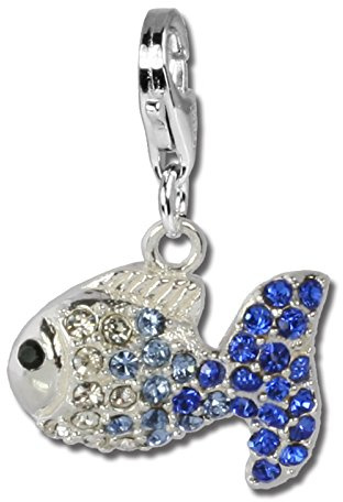 SilberDream blau Charm Fisch Zirkonia 925 Silber Damen Anhänger GSC001 Silber Charmsschmuckanhänger