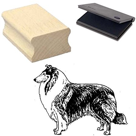 « COLLIE » Motivstempel mit Kissen Scrapbooking - Embossing - Basteln - Hund Motiv 1