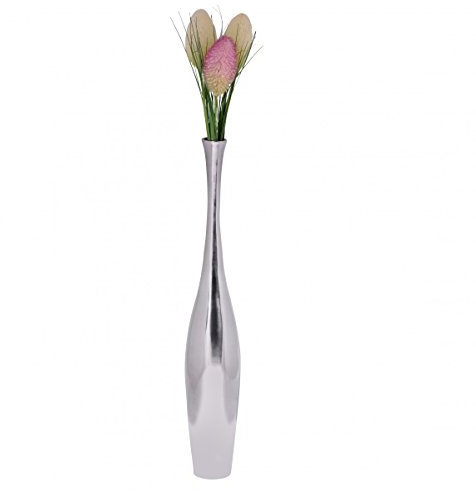 KADIMA Design Vase Aluminium Blumenvase groß modern Vasen Deko Metall Silber Dekovase