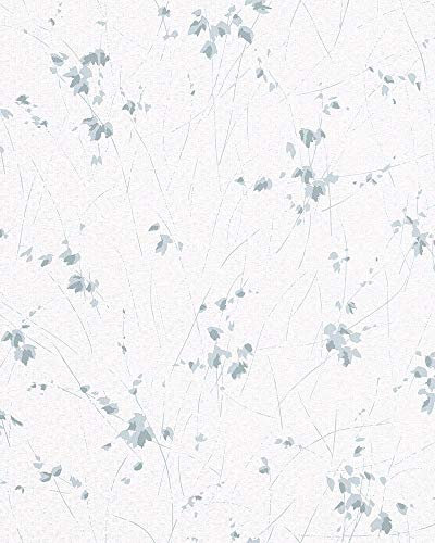 Tapete Weiß Floral Flora Pflanze Blume Blüten Kollektion Daphne für Schlafzimmer Wohnzimmer oder Küche Made in Germany 10,05m x 0,53m Novamur 82039