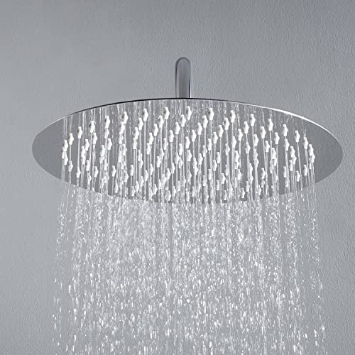 JOHO Regendusche Duschkopf aus Edelstahl mit Anti-Kalk-Düsen, groß 40cm Kopfbrause Rund Einbauduschköpfe Duschkopf Regenbrause Brausekopf Chrom